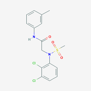 molecular formula C16H16Cl2N2O3S B3647493 2-(2,3-dichloro-N-methylsulfonylanilino)-N-(3-methylphenyl)acetamide 