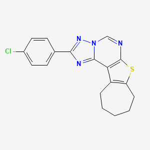 2-(4-chlorophenyl)-9,10,11,12-tetrahydro-8H-cyclohepta[4,5]thieno[3,2-e][1,2,4]triazolo[1,5-c]pyrimidine