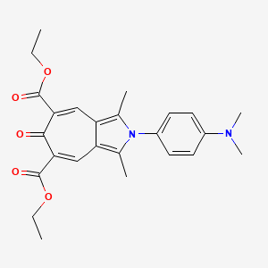 molecular formula C25H28N2O5 B3647542 diethyl 2-[4-(dimethylamino)phenyl]-1,3-dimethyl-6-oxo-2,6-dihydrocyclohepta[c]pyrrole-5,7-dicarboxylate 