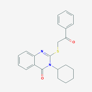 3-CYCLOHEXYL-2-[(2-OXO-2-PHENYLETHYL)SULFANYL]-3,4-DIHYDROQUINAZOLIN-4-ONE