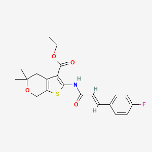 ethyl 2-{[3-(4-fluorophenyl)acryloyl]amino}-5,5-dimethyl-4,7-dihydro-5H-thieno[2,3-c]pyran-3-carboxylate