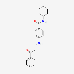 N-cyclohexyl-4-[(3-oxo-3-phenylpropyl)amino]benzamide