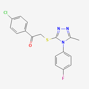 1-(4-Chlorophenyl)-2-[[4-(4-fluorophenyl)-5-methyl-1,2,4-triazol-3-yl]sulfanyl]ethanone