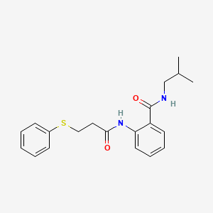 molecular formula C20H24N2O2S B3647685 N-isobutyl-2-{[3-(phenylthio)propanoyl]amino}benzamide 