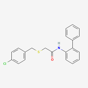 molecular formula C21H18ClNOS B3647690 N-2-biphenylyl-2-[(4-chlorobenzyl)thio]acetamide 