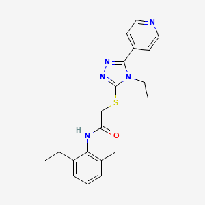 2-{[4-ethyl-5-(pyridin-4-yl)-4H-1,2,4-triazol-3-yl]sulfanyl}-N-(2-ethyl-6-methylphenyl)acetamide