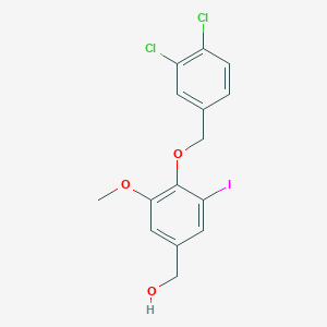 molecular formula C15H13Cl2IO3 B3647717 {4-[(3,4-dichlorobenzyl)oxy]-3-iodo-5-methoxyphenyl}methanol 