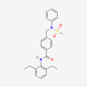 molecular formula C25H28N2O3S B3647722 N-(2,6-diethylphenyl)-4-{[(methylsulfonyl)(phenyl)amino]methyl}benzamide 