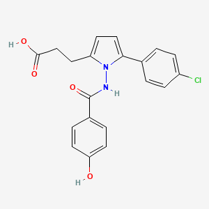 3-[5-(4-chlorophenyl)-1-{[(4-hydroxyphenyl)carbonyl]amino}-1H-pyrrol-2-yl]propanoic acid