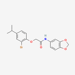 N-1,3-benzodioxol-5-yl-2-(2-bromo-4-isopropylphenoxy)acetamide