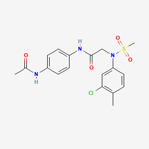 N-(4-acetamidophenyl)-2-(3-chloro-4-methyl-N-methylsulfonylanilino)acetamide