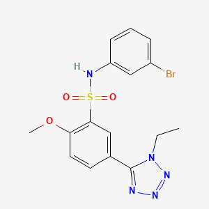 N-(3-bromophenyl)-5-(1-ethyl-1H-1,2,3,4-tetrazol-5-yl)-2-methoxybenzene-1-sulfonamide