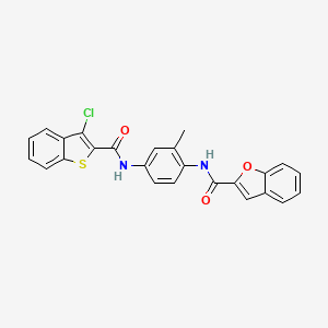 molecular formula C25H17ClN2O3S B3647773 N-(4-{[(3-chloro-1-benzothiophen-2-yl)carbonyl]amino}-2-methylphenyl)-1-benzofuran-2-carboxamide 