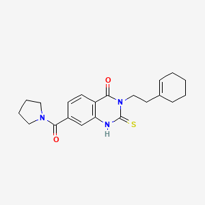 3-[2-(cyclohexen-1-yl)ethyl]-7-(pyrrolidine-1-carbonyl)-2-sulfanylidene-1H-quinazolin-4-one