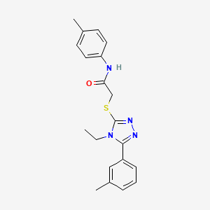 molecular formula C20H22N4OS B3647790 2-{[4-ethyl-5-(3-methylphenyl)-4H-1,2,4-triazol-3-yl]sulfanyl}-N-(4-methylphenyl)acetamide 