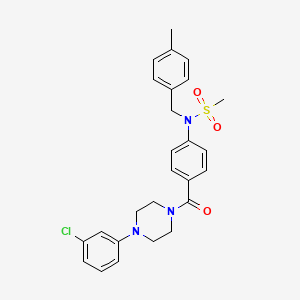 N-(4-{[4-(3-chlorophenyl)-1-piperazinyl]carbonyl}phenyl)-N-(4-methylbenzyl)methanesulfonamide