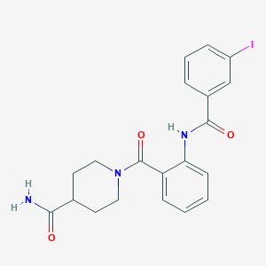 1-[(2-{[(3-Iodophenyl)carbonyl]amino}phenyl)carbonyl]piperidine-4-carboxamide