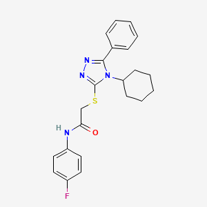 2-[(4-cyclohexyl-5-phenyl-1,2,4-triazol-3-yl)sulfanyl]-N-(4-fluorophenyl)acetamide