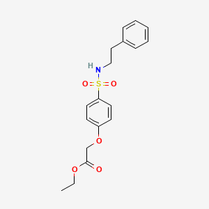 molecular formula C18H21NO5S B3647877 Ethyl 2-[4-(2-phenylethylsulfamoyl)phenoxy]acetate 