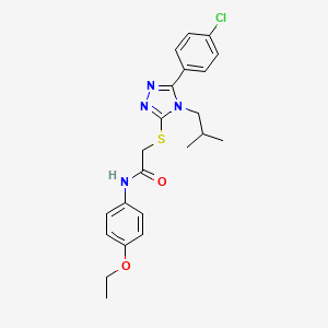 2-[[5-(4-chlorophenyl)-4-(2-methylpropyl)-1,2,4-triazol-3-yl]sulfanyl]-N-(4-ethoxyphenyl)acetamide