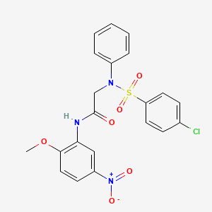 molecular formula C21H18ClN3O6S B3647903 N~2~-[(4-chlorophenyl)sulfonyl]-N~1~-(2-methoxy-5-nitrophenyl)-N~2~-phenylglycinamide 