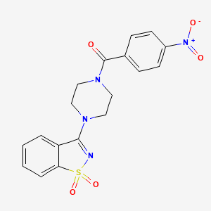 3-[4-(4-nitrobenzoyl)-1-piperazinyl]-1,2-benzisothiazole 1,1-dioxide