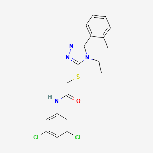 molecular formula C19H18Cl2N4OS B3647960 N-(3,5-dichlorophenyl)-2-{[4-ethyl-5-(2-methylphenyl)-4H-1,2,4-triazol-3-yl]sulfanyl}acetamide 