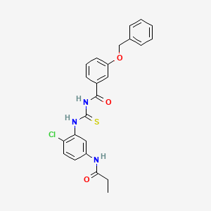 molecular formula C24H22ClN3O3S B3647995 3-(benzyloxy)-N-({[2-chloro-5-(propionylamino)phenyl]amino}carbonothioyl)benzamide 