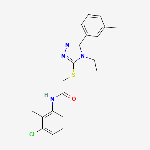 molecular formula C20H21ClN4OS B3648003 N-(3-chloro-2-methylphenyl)-2-{[4-ethyl-5-(3-methylphenyl)-4H-1,2,4-triazol-3-yl]sulfanyl}acetamide 