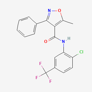 N-[2-chloro-5-(trifluoromethyl)phenyl]-5-methyl-3-phenyl-1,2-oxazole-4-carboxamide