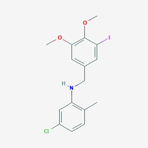 molecular formula C16H17ClINO2 B3648055 (5-chloro-2-methylphenyl)(3-iodo-4,5-dimethoxybenzyl)amine 