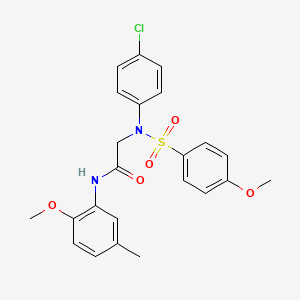 molecular formula C23H23ClN2O5S B3648060 2-(4-chloro-N-(4-methoxyphenyl)sulfonylanilino)-N-(2-methoxy-5-methylphenyl)acetamide 