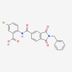 molecular formula C23H15BrN2O5 B3648089 2-{[(2-benzyl-1,3-dioxo-2,3-dihydro-1H-isoindol-5-yl)carbonyl]amino}-5-bromobenzoic acid 