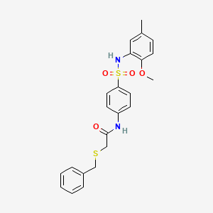 molecular formula C23H24N2O4S2 B3648120 2-(benzylthio)-N-(4-{[(2-methoxy-5-methylphenyl)amino]sulfonyl}phenyl)acetamide 