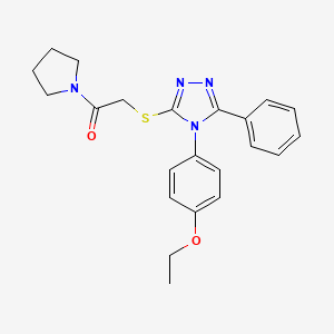 molecular formula C22H24N4O2S B3648133 4-(4-ethoxyphenyl)-3-{[2-oxo-2-(1-pyrrolidinyl)ethyl]thio}-5-phenyl-4H-1,2,4-triazole 