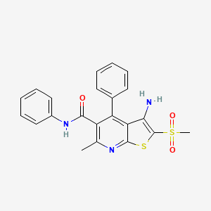 3-amino-6-methyl-2-methylsulfonyl-N,4-diphenylthieno[2,3-b]pyridine-5-carboxamide