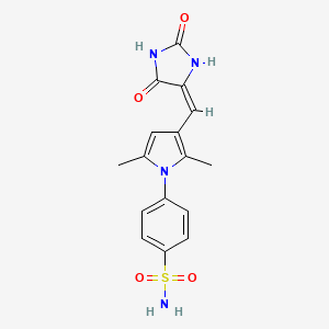 4-{3-[(E)-(2,5-dioxoimidazolidin-4-ylidene)methyl]-2,5-dimethyl-1H-pyrrol-1-yl}benzenesulfonamide