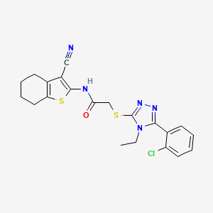 2-{[5-(2-chlorophenyl)-4-ethyl-4H-1,2,4-triazol-3-yl]sulfanyl}-N-(3-cyano-4,5,6,7-tetrahydro-1-benzothiophen-2-yl)acetamide