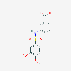 molecular formula C17H19NO6S B3648209 METHYL 3-(3,4-DIMETHOXYBENZENESULFONAMIDO)-4-METHYLBENZOATE 