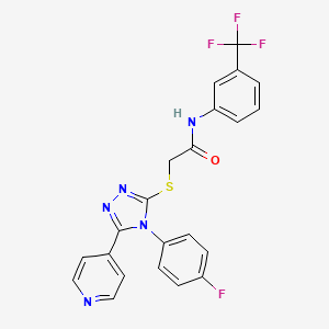 2-{[4-(4-fluorophenyl)-5-(4-pyridinyl)-4H-1,2,4-triazol-3-yl]thio}-N-[3-(trifluoromethyl)phenyl]acetamide