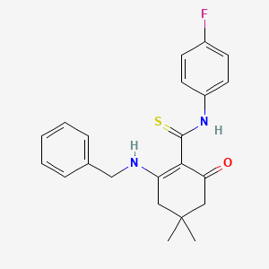 2-(benzylamino)-N-(4-fluorophenyl)-4,4-dimethyl-6-oxocyclohex-1-ene-1-carbothioamide