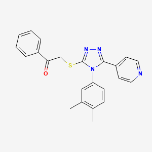 molecular formula C23H20N4OS B3648319 2-{[4-(3,4-dimethylphenyl)-5-(4-pyridinyl)-4H-1,2,4-triazol-3-yl]thio}-1-phenylethanone 