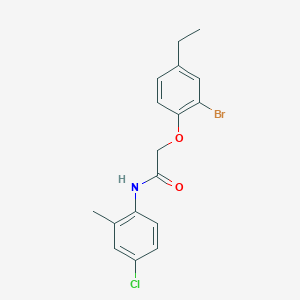 molecular formula C17H17BrClNO2 B3648335 2-(2-bromo-4-ethylphenoxy)-N-(4-chloro-2-methylphenyl)acetamide 