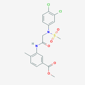 molecular formula C18H18Cl2N2O5S B3648379 methyl 3-{[N-(3,4-dichlorophenyl)-N-(methylsulfonyl)glycyl]amino}-4-methylbenzoate 