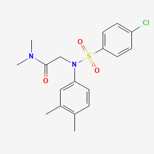 molecular formula C18H21ClN2O3S B3648393 N~2~-[(4-chlorophenyl)sulfonyl]-N~2~-(3,4-dimethylphenyl)-N~1~,N~1~-dimethylglycinamide 