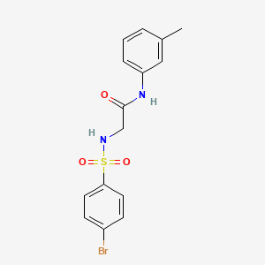 molecular formula C15H15BrN2O3S B3648446 2-[(4-bromophenyl)sulfonylamino]-N-(3-methylphenyl)acetamide 