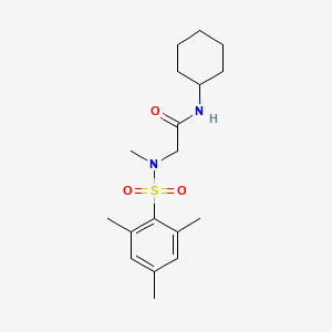 molecular formula C18H28N2O3S B3648458 N-cyclohexyl-N~2~-methyl-N~2~-[(2,4,6-trimethylphenyl)sulfonyl]glycinamide 