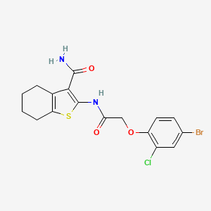 molecular formula C17H16BrClN2O3S B3648467 2-{[(4-bromo-2-chlorophenoxy)acetyl]amino}-4,5,6,7-tetrahydro-1-benzothiophene-3-carboxamide 