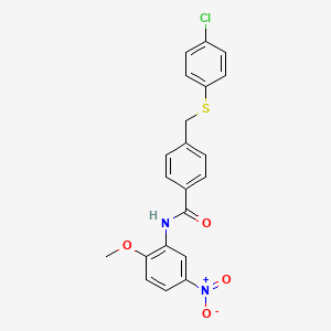 4-{[(4-chlorophenyl)thio]methyl}-N-(2-methoxy-5-nitrophenyl)benzamide