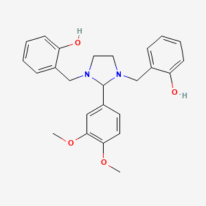 2-{[2-(3,4-Dimethoxyphenyl)-3-[(2-hydroxyphenyl)methyl]imidazolidin-1-YL]methyl}phenol